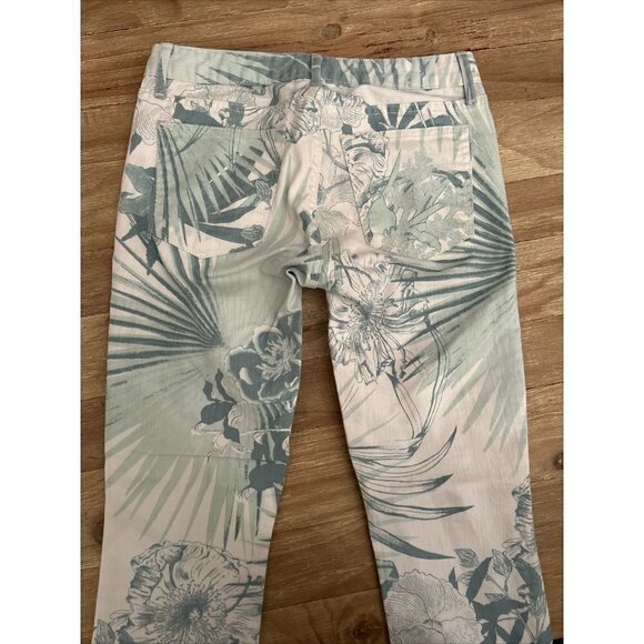 GAP Always Skinny Jeans Mint Tropical Palm Leaves Denim Stretch Womens Size 26R - Picture 4 of 4
